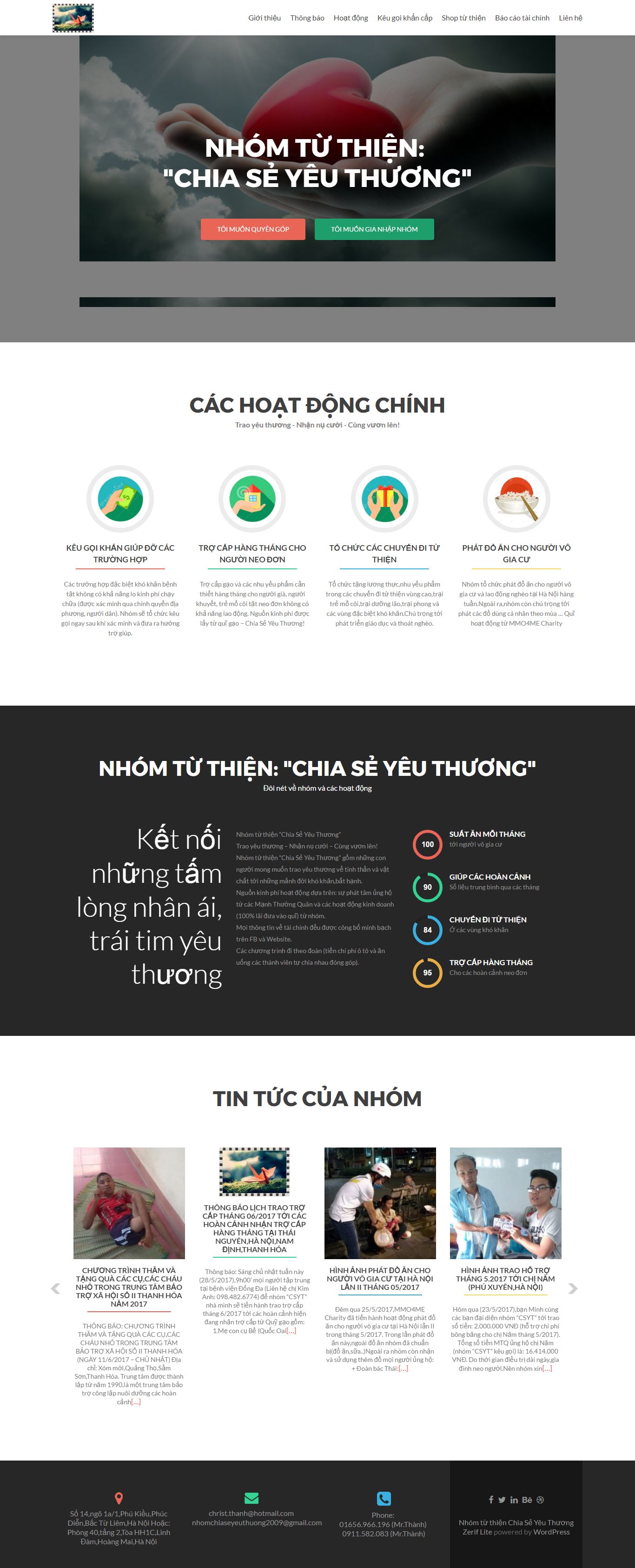 Thiết kế website nhóm từ thiện chia sẻ yêu thương